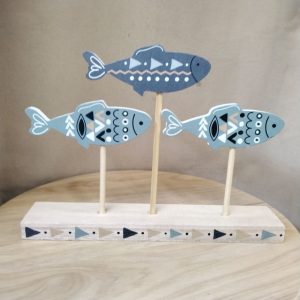 3 poissons sur socle à poser tribaly