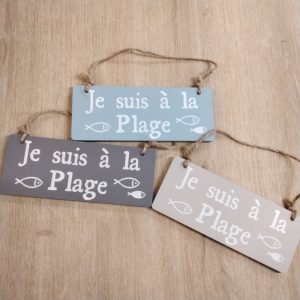 Panneau je suis à la plage