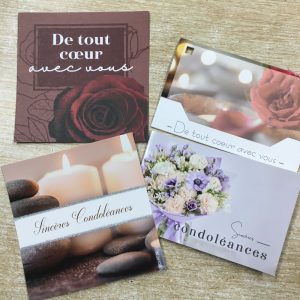 carte message "condoléances" 1.70€