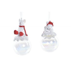 suspension boule et souris de noel