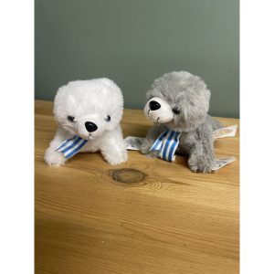 Peluche phoque écharpe rayée
